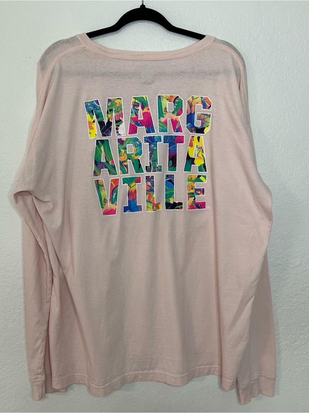 Margaritaville Jimmy Buffett Long Sleeve Pink T Tee Shirt Floral Womens Size XXL